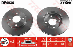 Fits Mazda 2 1.3 1.4 1.6 Petrol 1.4 Diesel 03-07 Front Brake Disc’s 258mm V