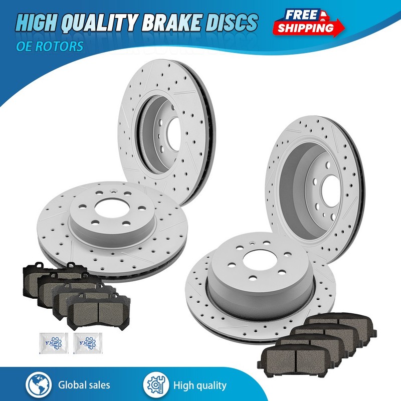 For Chevy Colorado Canyon 310mm Front & Rear Drilled Rotors Ceramic Brake Pads