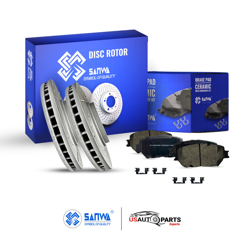 FRONT BRAKE ROTOR VENTED GEOMET D&S & CERAMIC PAD KIT FOR CAMRY 2002-2004