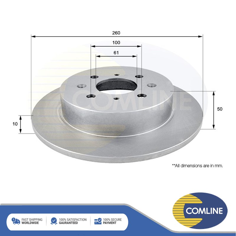 Fits Honda Civic 1994-2005 MG ZS 2001-2005 Brake Disc Rear Comline #1