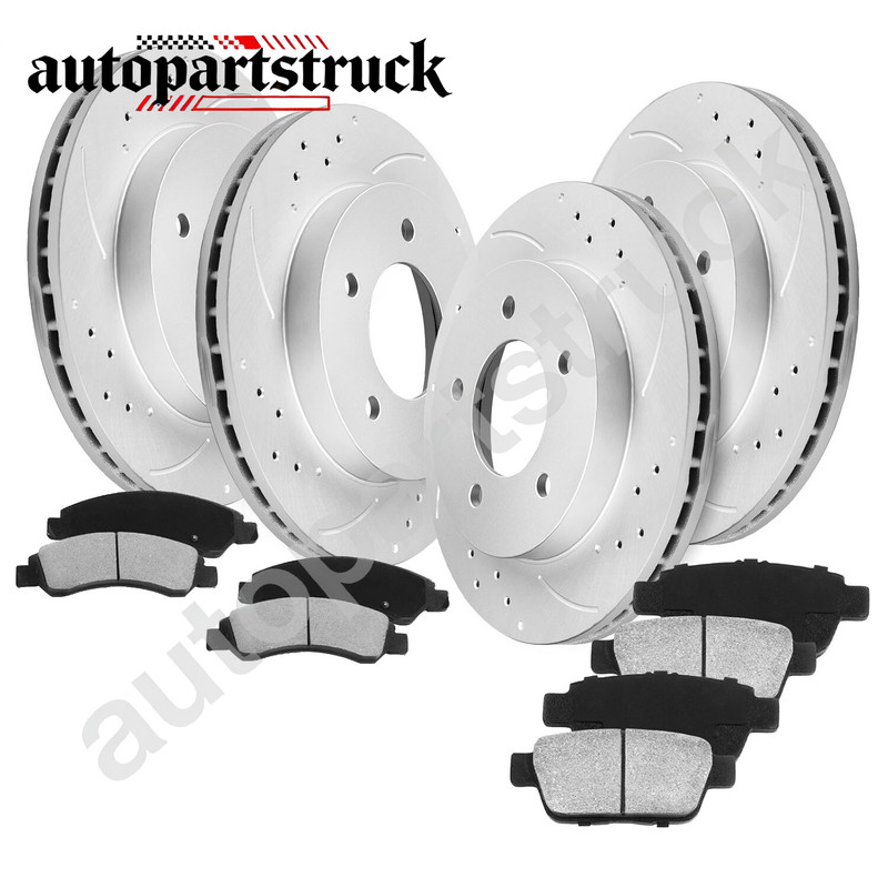 Front and Rear Brake Rotors + Brake Pads for 2003-2005 Infiniti G35 Nissan 350Z