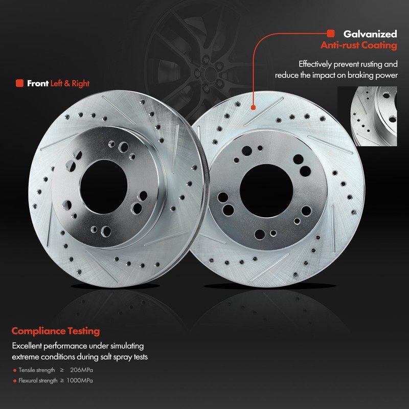 Front Drilled Rotors & Ceramic Brake Pads for Dodge Avenger Chrysler Mitsubishi gallery