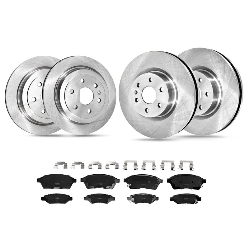 For 2010 2011 - 2016 Cadillac SRX Front Rear Rotors + Ceramic Brake Pads New gallery