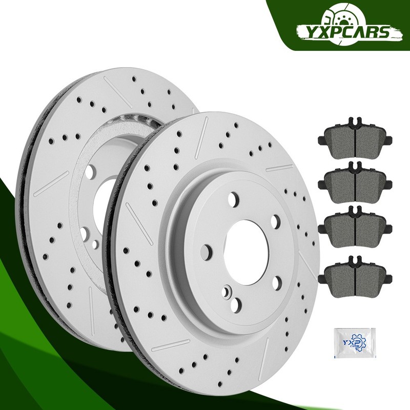 320mm Rear Disc Rotors Ceramic Brake Pads for Benz CLA250 w/ Sport Package