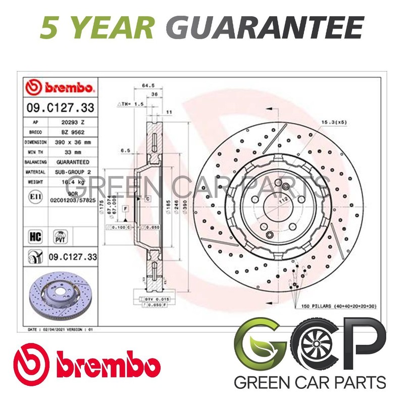 Brembo Front Brake Disc Fits Mercedes S-Class 4.0 5.5 6.0 6.2 + Other Models