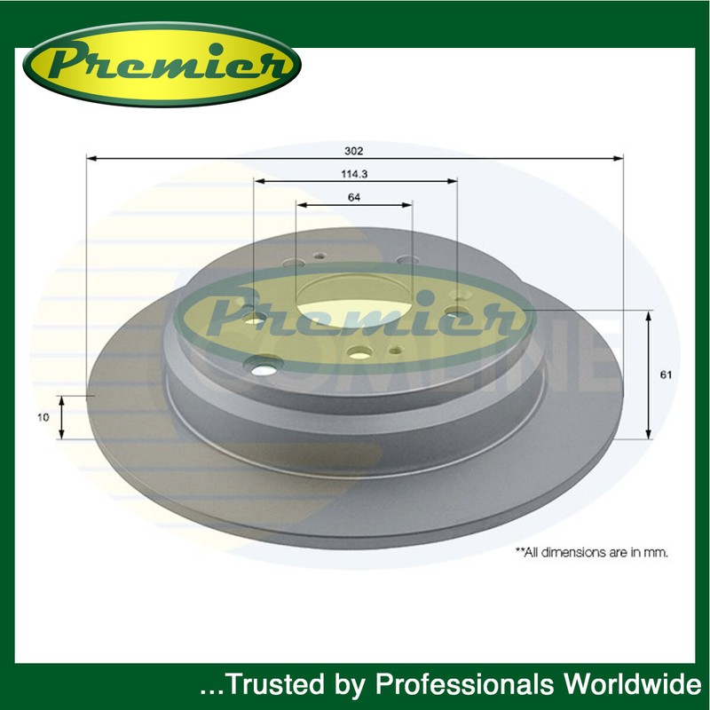Premier Rear Brake Disc Fits Honda CR-V 2006- #1 42510T1GG00 42510SWWG01