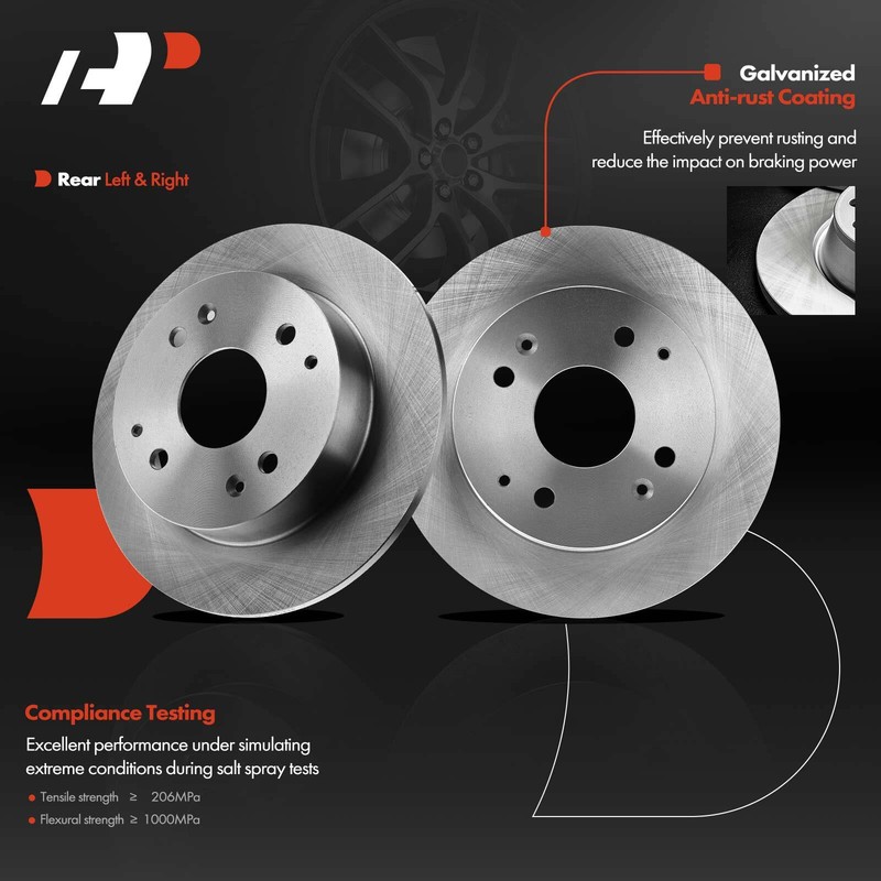 A-Premium Pair Rear Rotor & Ceramic Brake Pads + Caliper for Honda Accord Coupe gallery