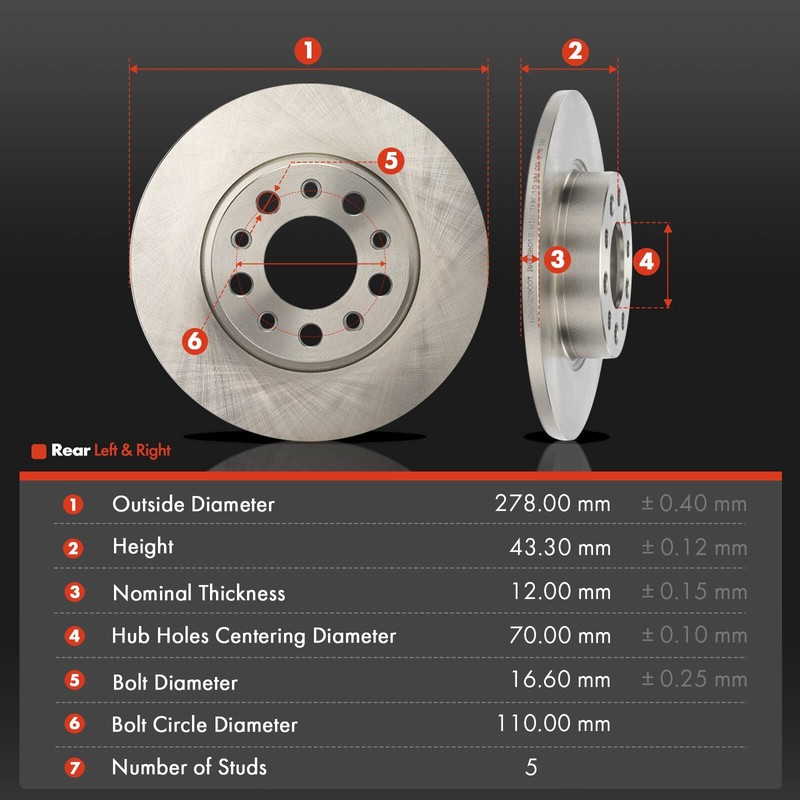 12Pcs Front & Rear Disc Brake Rotors & Ceramic Brake Pads for Jeep Compass 17-22 gallery