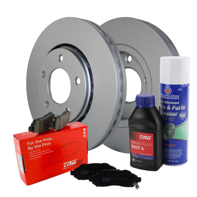 Front Brake Kit 281mm Disc Rotors TRW Pro Ceramic Pads For Voyager Grand Caravan