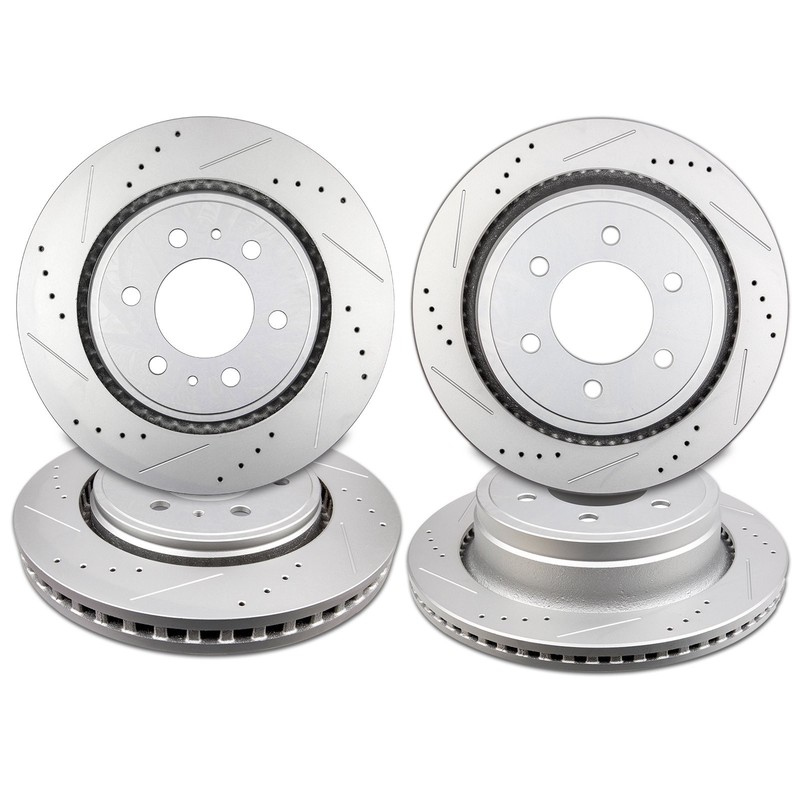 Front Rear Brake Rotors Drill Slot 6 Lug For Ford F-150 12 13 14 15 16 17 18