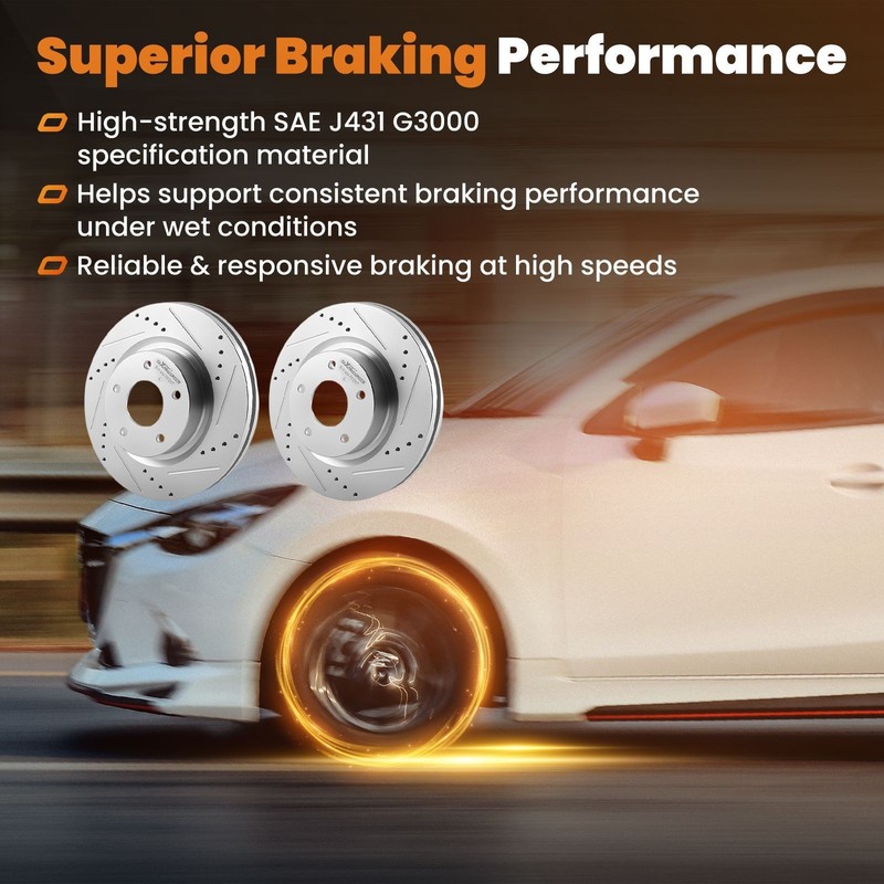 Front Rear Brake Rotors Ceramic Brake Pads for Nissan Altima 2013-2023 S-31464 gallery