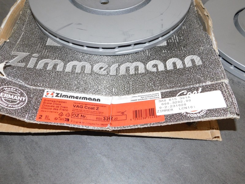 Volkswagen Jetta 96-99 Zimmermann Coat-Z Front Brake Rotors 600.3202.20 gallery