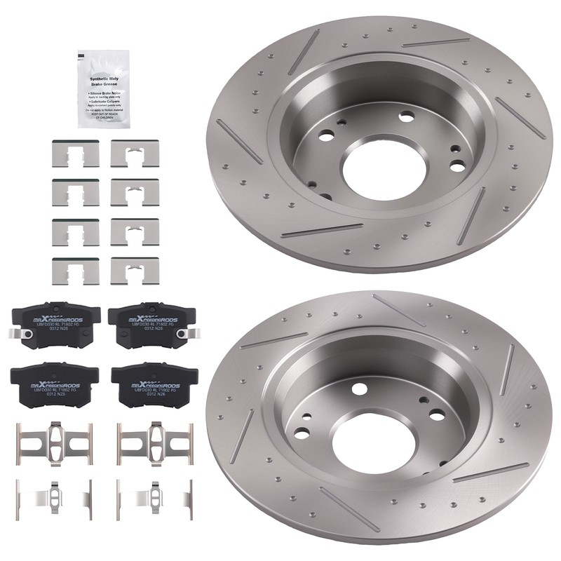 Rear Brake Rotors and Pads Set for Acura TSX 2004-2008 Honda Accord 2003-2007