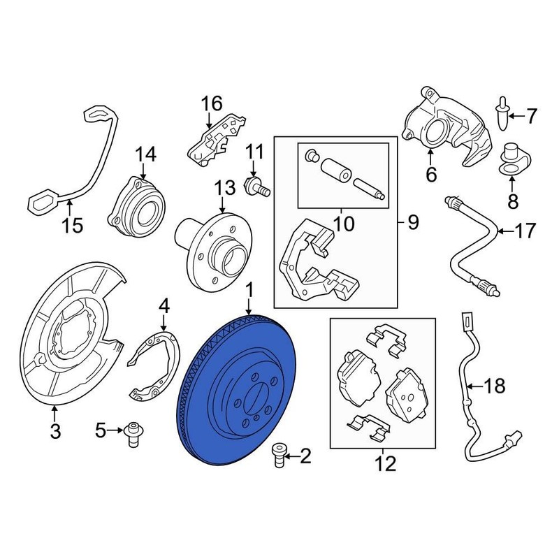 For BMW 650i xDrive Gran Coupe 2013-2019 BMW 34206894381 Rear Disc Brake Rotor