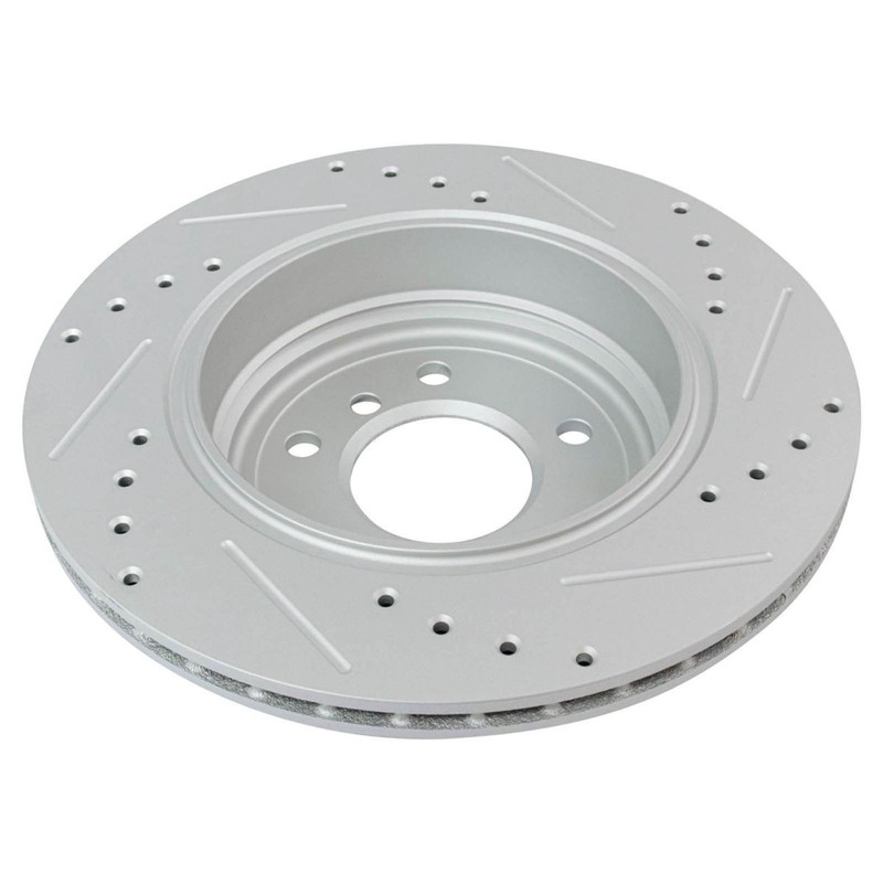 TRQ Performance Drilled Slotted Rotor & Ceramic Brake Pad Front & Rear Kit gallery