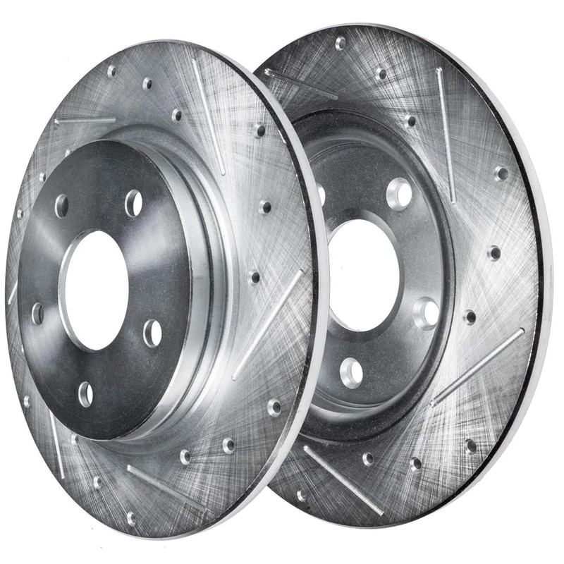 Rear Slotted Brake Front Rear Brake Rotor Pad Kit gallery
