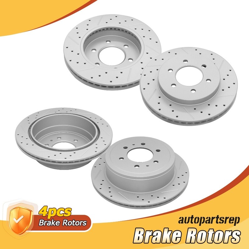 Front & Rear Brake Rotors for 04-08 Ford F-150 06-08 Lincoln Mark LT 4WD 6 Lug