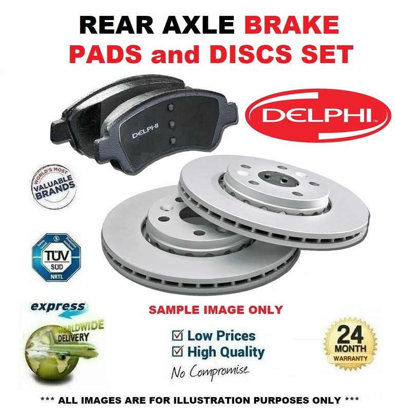 Delphi Rear Axle BRAKE DISCS + BRAKE PADS for VW PASSAT 4.0 W8 4motion 2001-2004