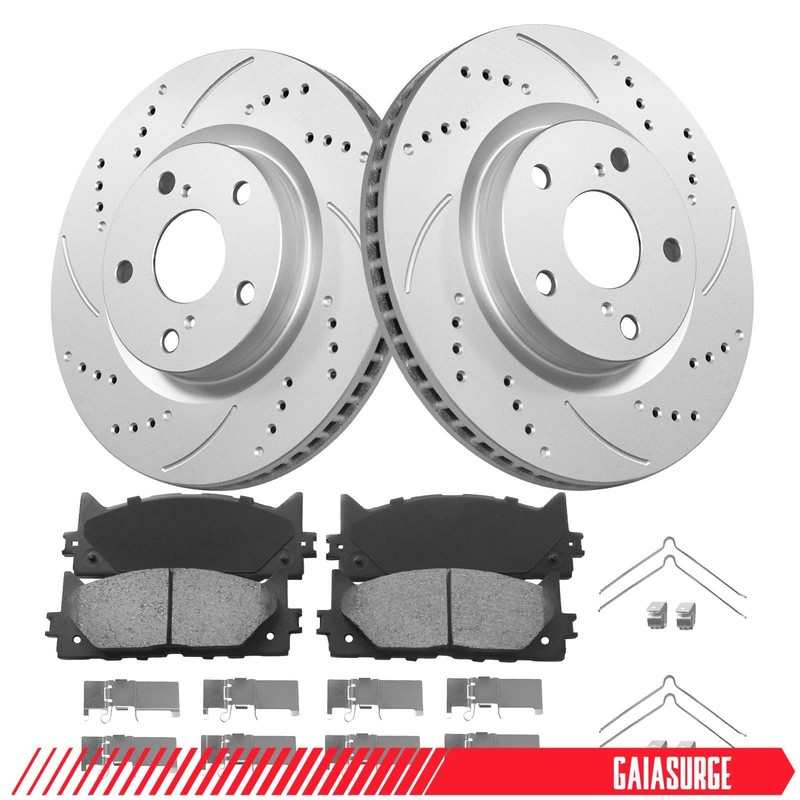 Front Brake Rotors & Ceramic Pads for 2007 2008 2009 2010 2011-2017 Toyota Camry