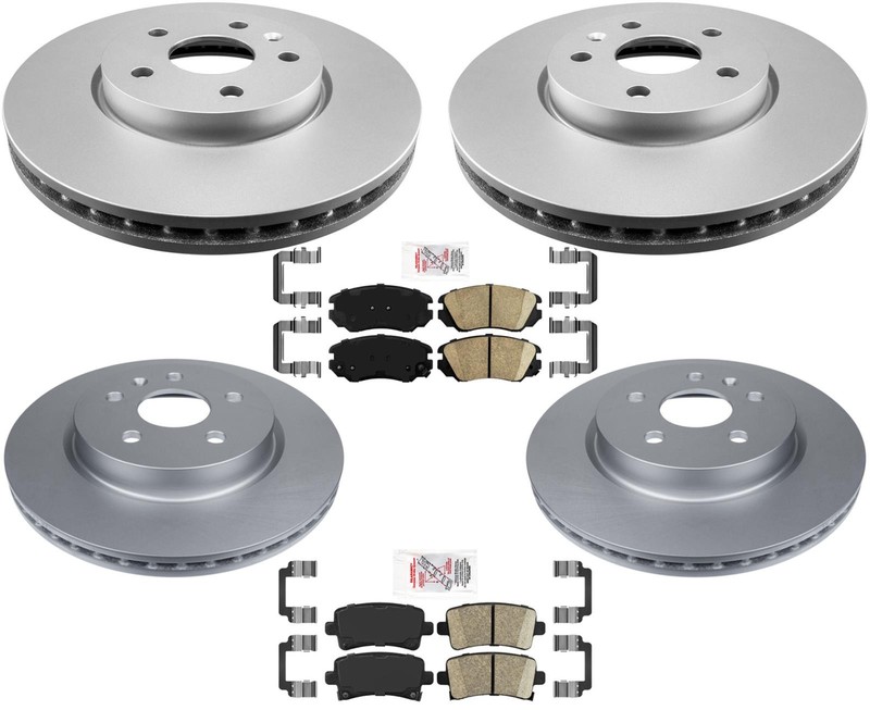 Coated Front Rotors 321MM & Rear Rotors 315MM Pads Fits Chevrolet Malibu 2013-16