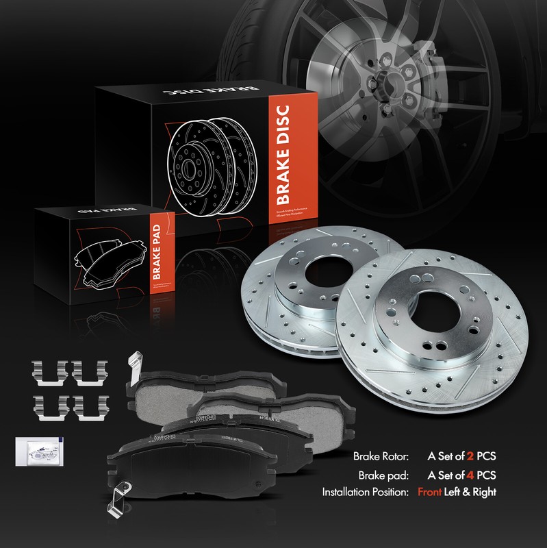 Front Drilled Rotors & Ceramic Brake Pads for Dodge Avenger Chrysler Mitsubishi gallery