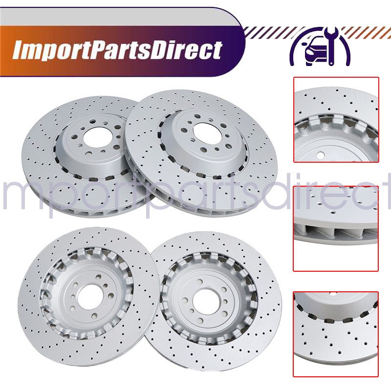 For BMW M5 M6 F06 F10 F12 4PCS Front Rear Vented&Drilled Brake Disc Rotors US