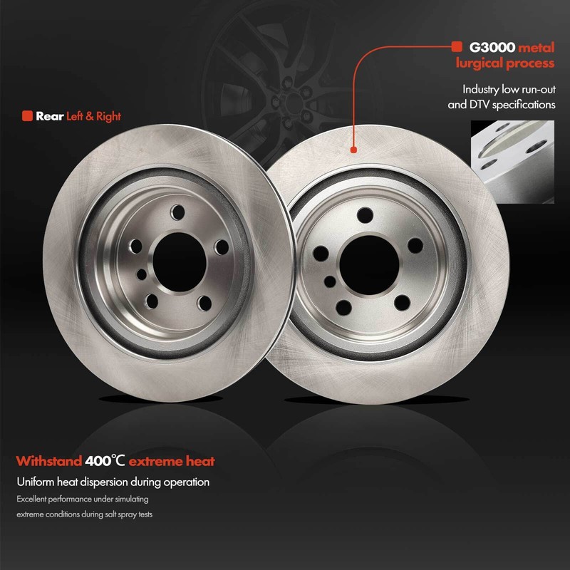 Disc Brake Rotors & Ceramic Brake Pads for BMW X1 16-22 Mini Cooper Clubman Rear gallery