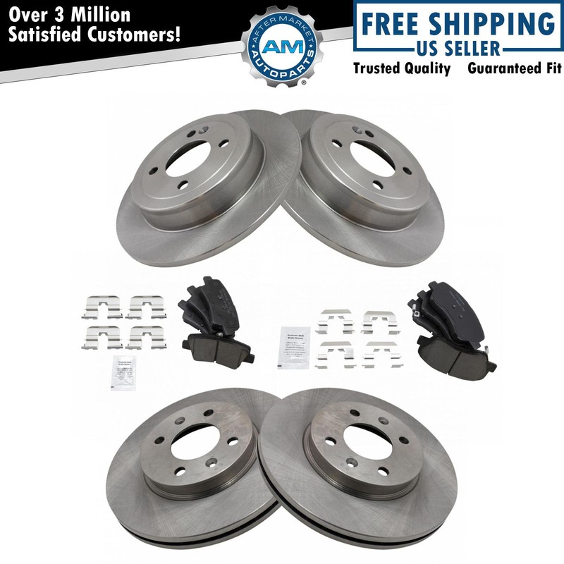 Front & Rear Premium Posi Ceramic Disc Brake Pad & Rotor Kit for Accent Rio