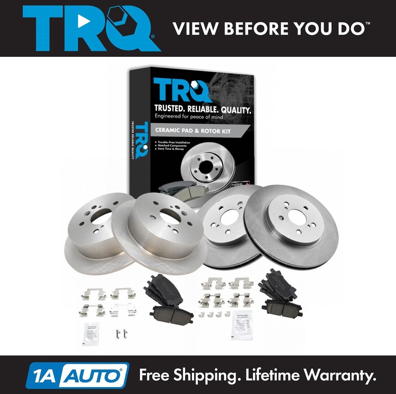 TRQ Brake Rotor & Ceramic Pad Front & Rear Kit for Toyota Highlander Lexus