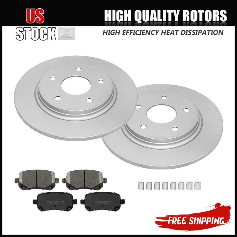 Rear Disc Rotors + Brake Pads for Chrysler Town & Country Dodge Grand Caravan