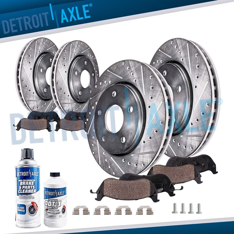 10pc Front Rear Drilled Disc Rotor Brake Pads for 2014-2019 Mercedes-Benz CLA250