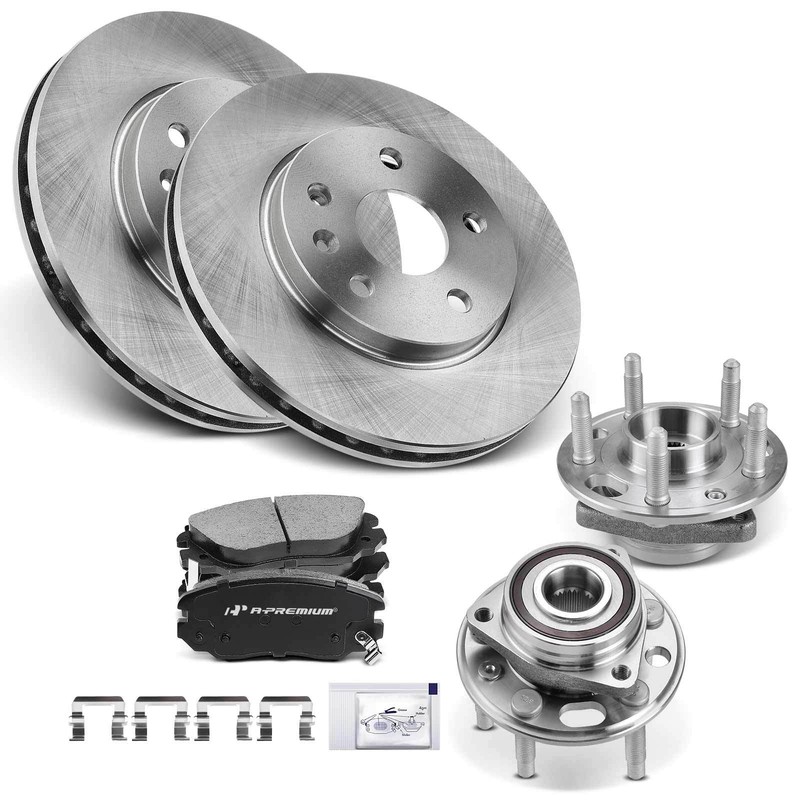 A-Premium Front Disc Brake Rotor &Pad + Hub Bearing for Chevrolet Malibu Buick gallery