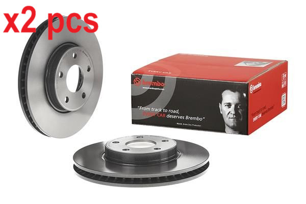 X2 PCS L&R SIDES FITS FORD FOCUS IV SALOON 1.0 BRAKE DISC 09.C990.21 BREMBO