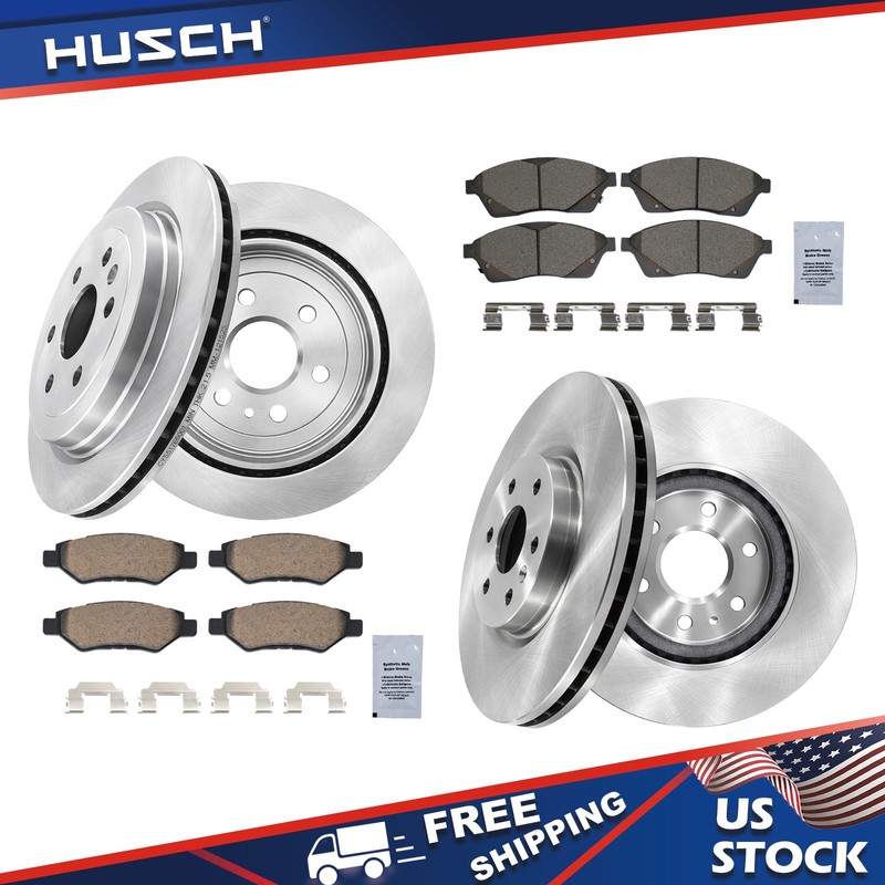 Front Rear Rotors + Ceramic Brake Pads For 2010 – 2016 Cadillac SRX
