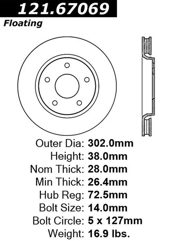 Centric Parts 121.67069 C-Tek Standard Brake Rotor gallery