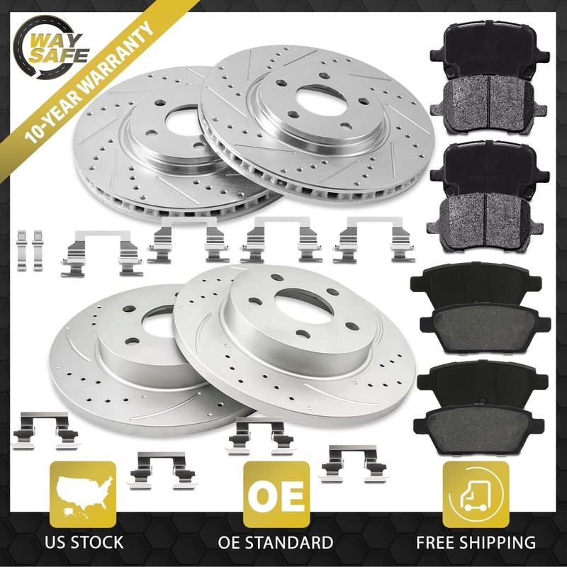 Front Rear Rotors + Brake Pads for Chevy Malibu Cobalt Pontiac G5 G6