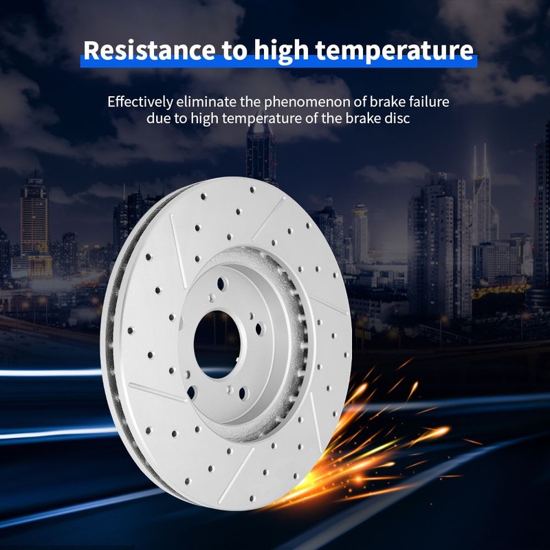258mm Front Drilled Disc Brake Rotors For Mazda 2 Scion iA Toyota Yaris iA gallery