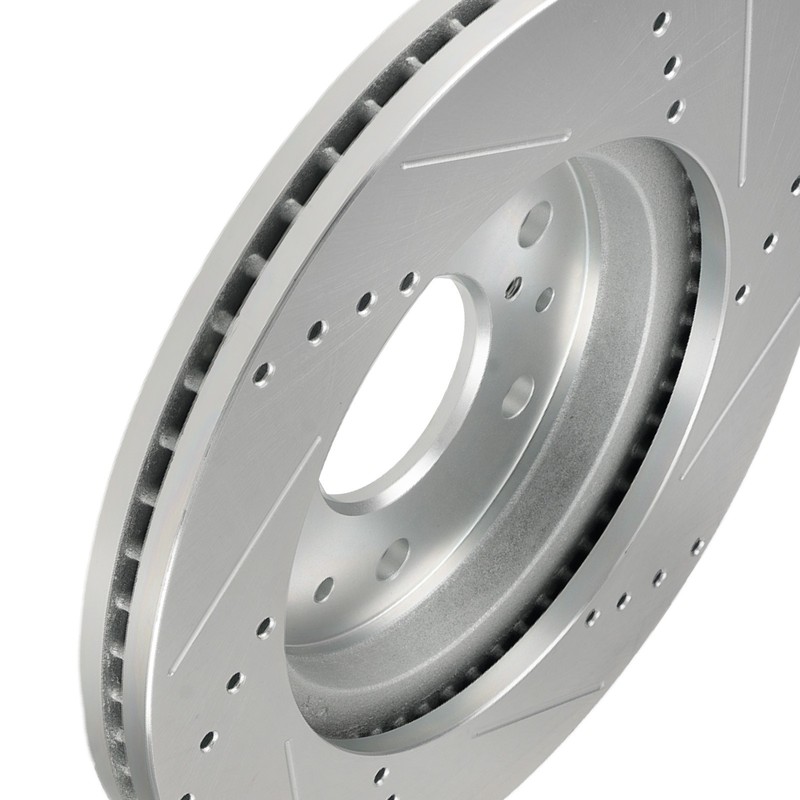 Front Drilled + Slotted Brake Rotor Kit for Chevrolet Silverado 1500 2005-2019 gallery