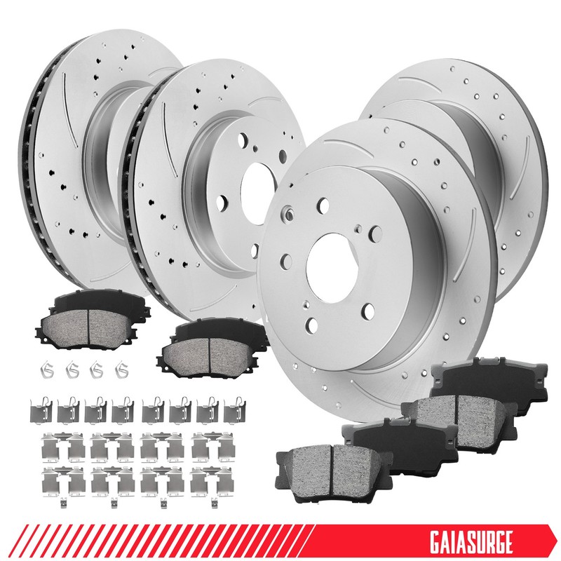 10.8in Front + 11.1in Rear Rotors Pads fits Toyota Rav4 2006-2018 Lexus HS250h