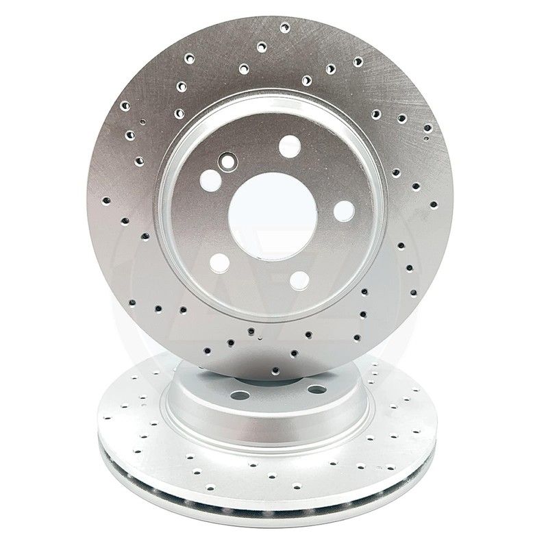 FOR MERCEDES C250 AMG SPORT DRILLED REAR BRAKE DISCS PAIR 300mm A0004231812