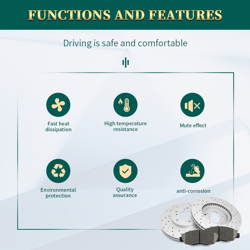 For 2014 2015-21 Cherokee Chrysler 200 Rear Disc Rotors + Ceramic Brake Pads Set gallery
