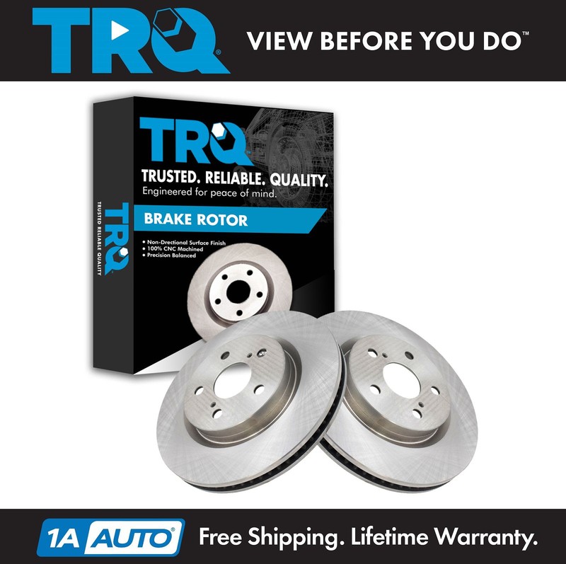 TRQ Front Disc Brake Rotor LH RH Kit Pair Set of 2 for Lexus Toyota