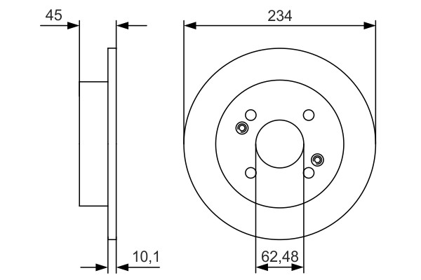2x Brake Discs Pair Solid Rear 234mm 0986479D02 Bosch Set 58411B4300 58411B9000 gallery