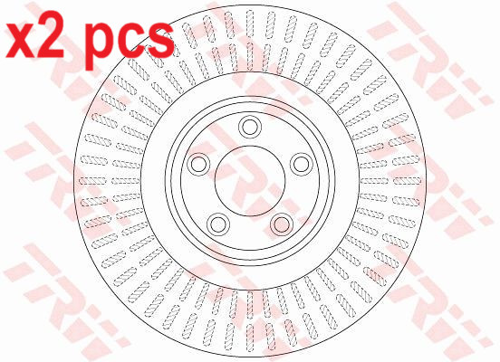 X2 PCS L&R SIDES FITS JAGUAR F-TYPE COUPE 2.0 TI4 BRAKE DISC DF6146S TRW