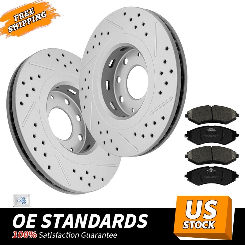 Front Drilled Brake Rotors & Ceramic Pads for Chevy Aveo Aveo5 Pontiac G3 Wave