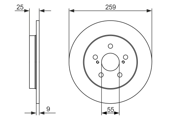 2x Brake Discs Pair Solid Rear 259mm 0986479721 Bosch Set 4243112310 4243102250 gallery
