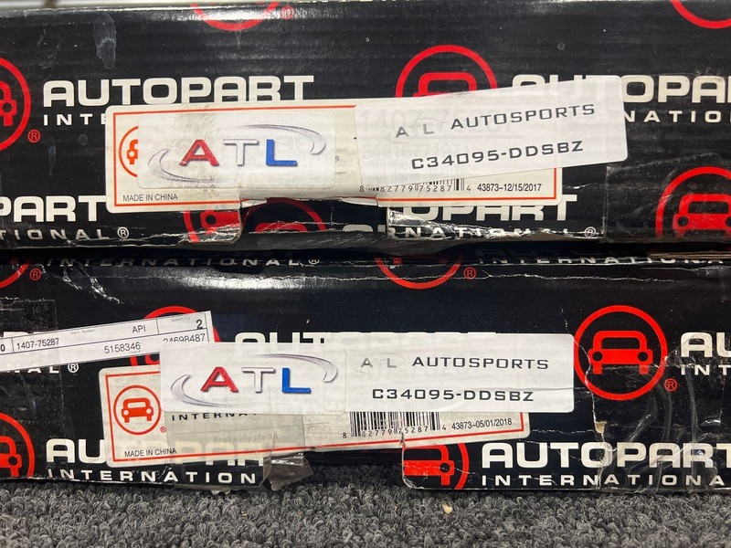 ATL Autosports Rear Double Drilled Slotted Brake Rotors Pair for BMW X5 X6-M368 gallery