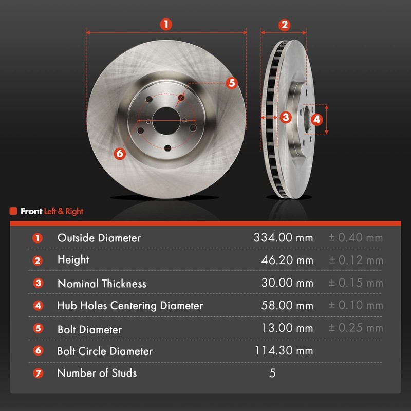 Front Left & Right Side Disc Brake Rotors for Subaru Ascent 2019 2020 2021 2022 gallery