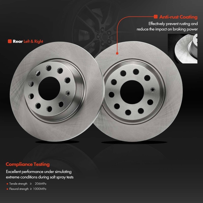 6pcs Rear Disc Brake Rotor & Ceramic Brake Pad for Audi A3 Volkswagen Passat GTI gallery