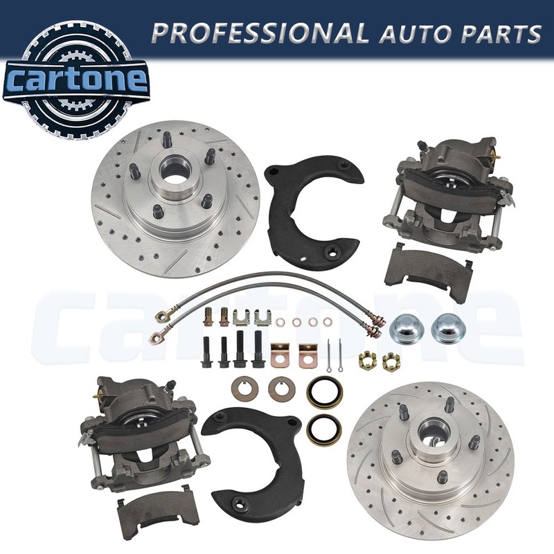 11 In Front Disc Brake Kit for Mustang II 5 on 4-3/4 drilled and slotted Rotors